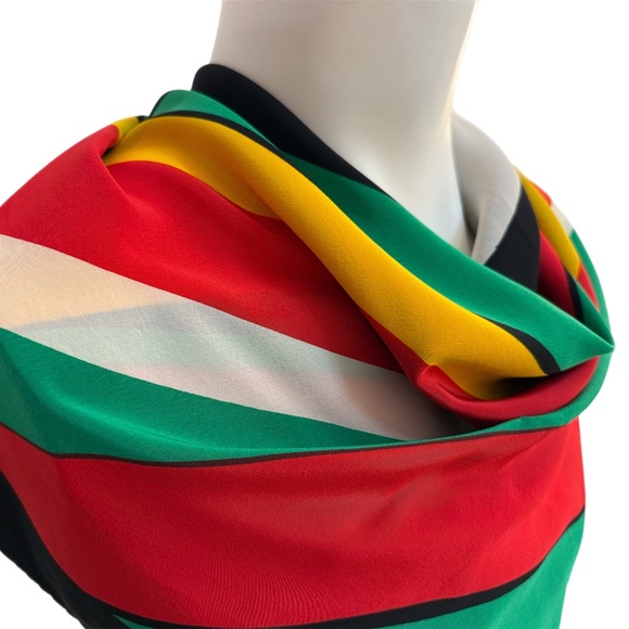 Tulip 100% Silk Scarf – Bold Abstract Stripes – Hand Rolled Hem - Picture 3 of 9